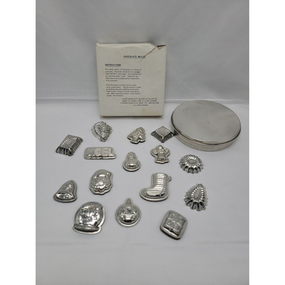 Set Of 30 Chocolate Christmas Molds With Tin By Lillian Vernon